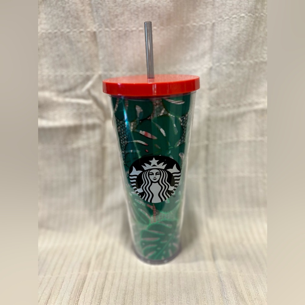 Starbucks Holiday Tropical Palm Banana Leaf 24oz Venti Tumbler